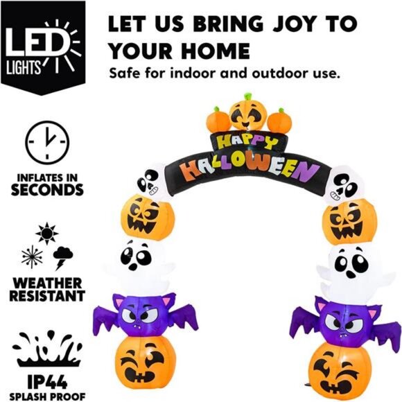 8 FT Cute Halloween Inflatables Pumpkin Archway Outdoor Decoration - Picture 4 of 7